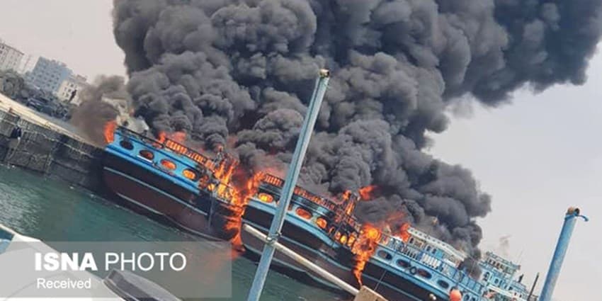 ۹ لنج در آتش‌سوزی قشم طعمه حریق شدند