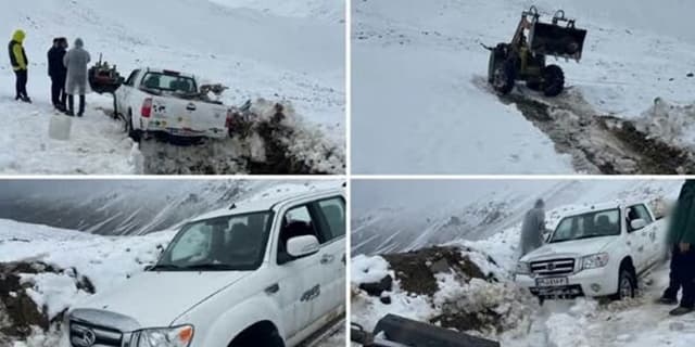 نجات ۵ گردشگر گرفتار شده در مسیر برفی دریاچههای «تار» و «هویر»